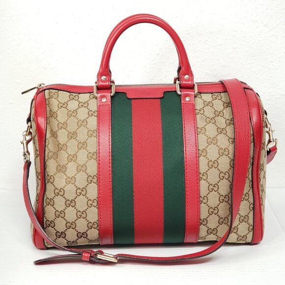 Gucci Boston Medium Canvas Crossbody and Shoulder Bag 650-092625 - Picture 1 of 14